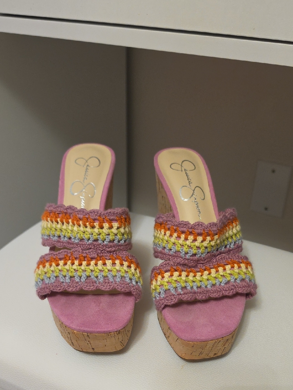 Jessica Simpson Corchet wedge sandel New!